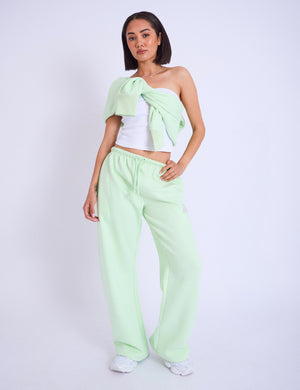 Kaiia Studio Bubble Logo Wide Leg Joggers Lime & Lilac