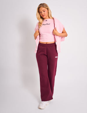 Kaiia Wide Leg Joggers Plum & Pink