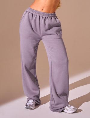 Kaiia Logo Wide Leg Joggers Mauve