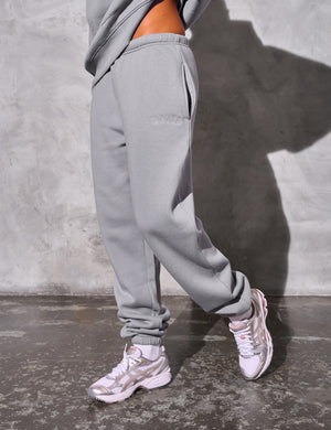 Kaiia Logo Cuffed Joggers Dove Grey