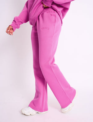 Kaiia Logo Wide Leg Joggers Bubblegum Pink