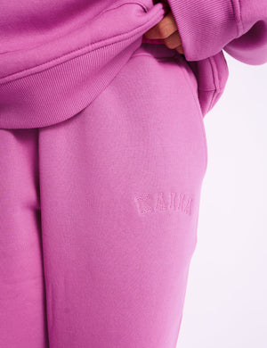 Kaiia Logo Wide Leg Joggers Bubblegum Pink