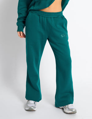 Kaiia Logo Wide Leg Joggers Teal