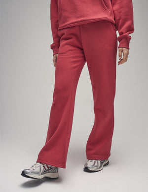 Kaiia Script Logo Wide Leg Joggers Red