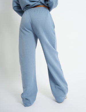 Kaiia Logo Wide Leg Joggers Vintage Blue