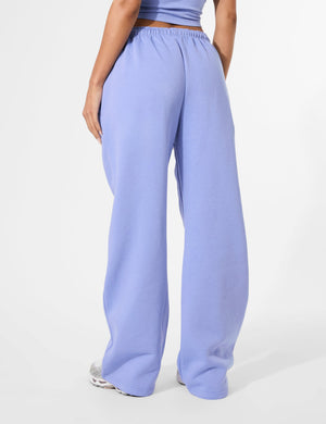 Kaiia Embossed Logo Wide Leg Joggers Cornflower Blue