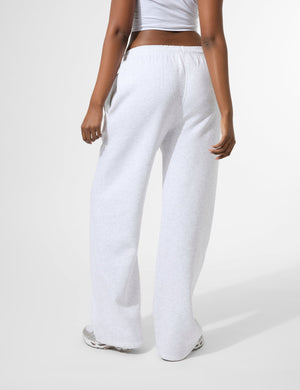 Kaiia KTL Logo Wide Leg Joggers Light Grey Marl