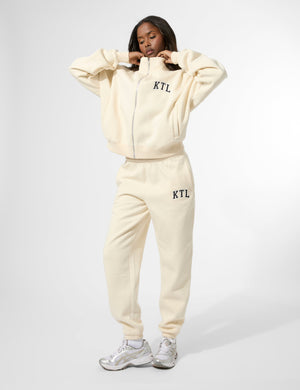 Kaiia KTL Logo Cuffed Joggers Buttercream