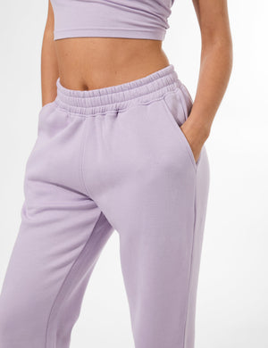 Kaiia Studio Script Logo Wide Leg Jogger Lilac