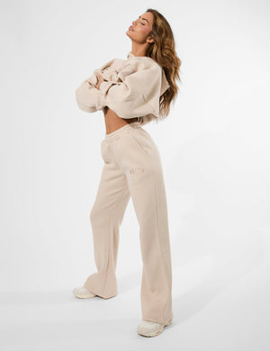 Kaiia Logo Wide Leg Joggers Truffle