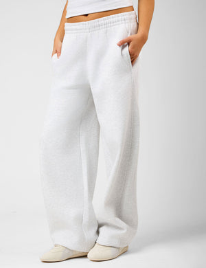 Kaiia The Label Seam Detail Side Pocket Barrel Leg Joggers Light Grey Marl