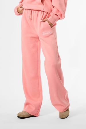 Kaiia Logo Wide Leg Joggers Bright Coral