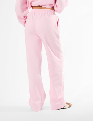 Kaiia Slogan Wide Leg Joggers Baby Pink & Hot Pink