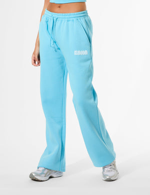 Kaiia Bubble Graphic Wide Leg Joggers Pool Blue