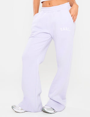 Kaiia Slogan Wide Leg Joggers Dusty Lilac