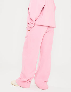 Kaiia Slogan Wide Leg Joggers Rose Pink