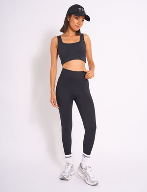 Kaiia Premium Ribbed Legging Black