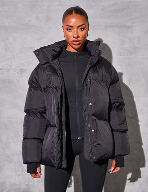 Oversized black puffer coat best sale