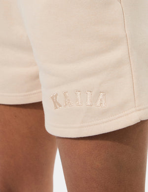 Kaiia Logo Sweat Shorts Cream