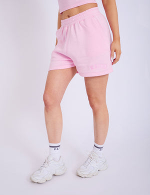 Nike pink sweatshorts best sale