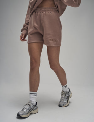 Kaiia Logo Sweat Shorts Latte