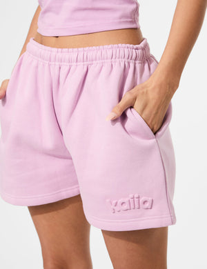 Kaiia Embossed Logo Sweat Shorts Parma Violet