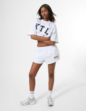 Kaiia KTL Logo Mini Sweat Shorts Light Grey Marl