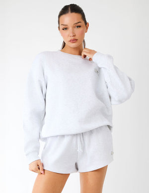 Kaiia Label Logo Sweat Shorts Light Grey Marl