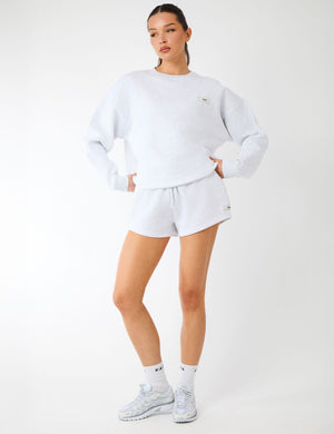 Kaiia Label Logo Sweat Shorts Light Grey Marl