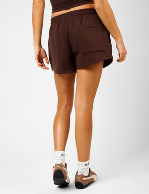 Kaiia Script Logo Mini Sweat Shorts Peppercorn