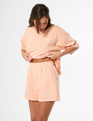 Kaiia Logo Mini Sweat Shorts Tangerine