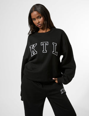 Kaiia KTL Logo Oversized Sweatshirt Black