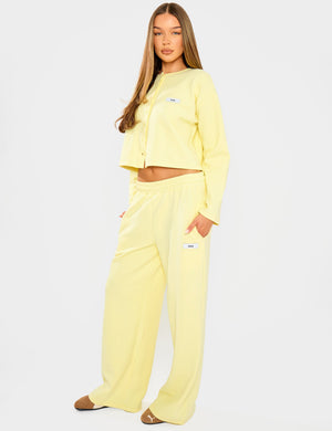 Kaiia Label Logo Premium Interlock Button Up Boxy T-Shirt Yellow