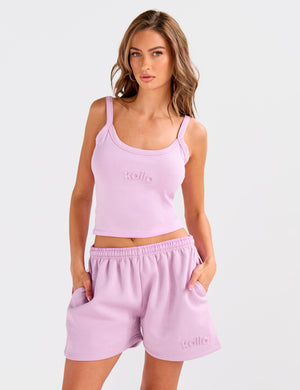 Kaiia Embossed Logo Cami Top Parma Violet