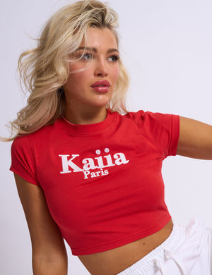 Kaiia Paris Baby Tee Red