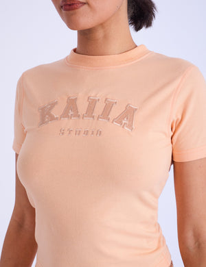 Kaiia Studio Longline Baby Tee Peach