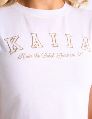 Kaiia Baby Tee White & Sand