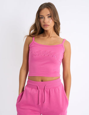 Kaiia Bow Embroidered Cami Top Bubblegum