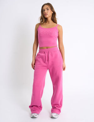 Kaiia Bow Embroidered Cami Top Bubblegum