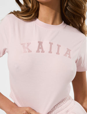 Kaiia Logo Baby Tee Pink Chai