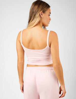 Kaiia Slogan Vest Top Dusty Pink