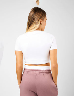 Kaiia Logo Baby Tee White & Rosewood