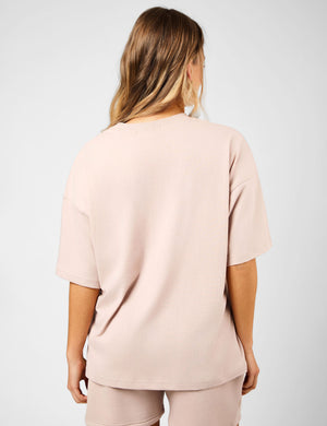 Kaiia Oversized Spring Lamb Graphic T-Shirt Champagne