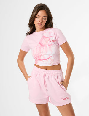 Kaiia Shell Graphic Baby Tee Baby Pink