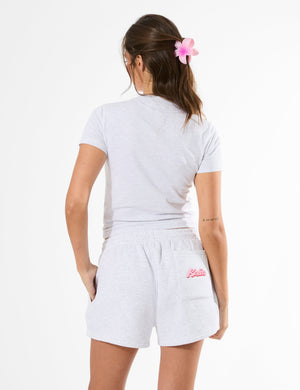 Kaiia the Label Bubble Graphic Baby Tee Light Grey Marl & Baby Pink
