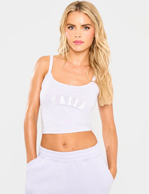Kaiia Slogan Cami Vest Top Dusty Lilac