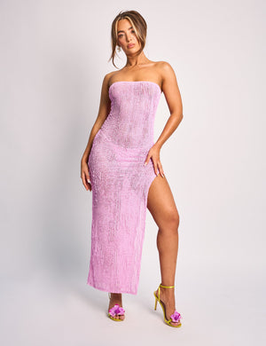 Bandeau dress with split hotsell