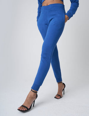 Cinched High Waisted Joggers Cobalt Blue