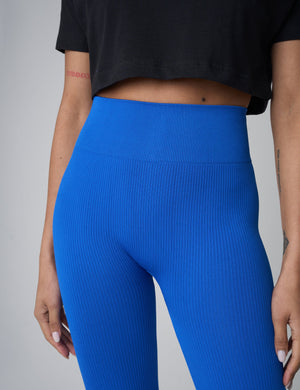 Ribbed High Waisted Leggings Cobalt Blue