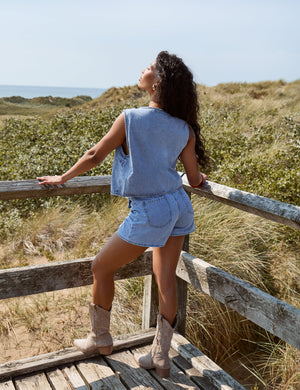 High Waisted Denim Shorts Blue